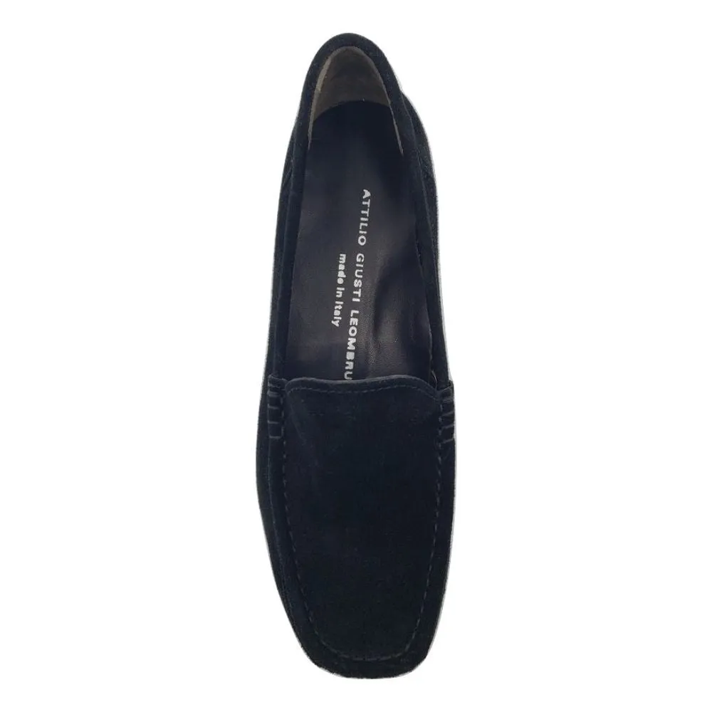 182502 Black Suede Loafer AGL Loafer Flats