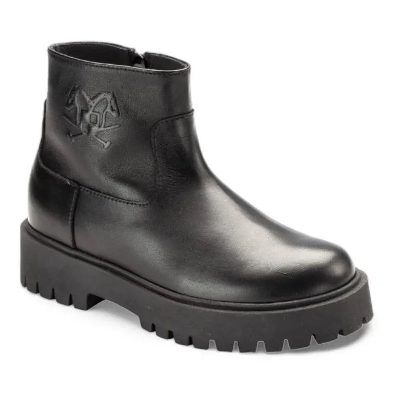 3031 - Black Soft Leather Bootie for Girl/Teen/Women by London Kids