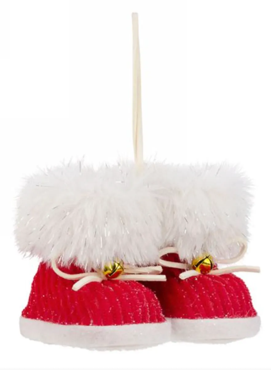 Artificial Fur Booties Ornament