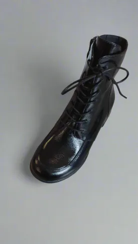 Caprice Black Patent Leather Ankle Boot
