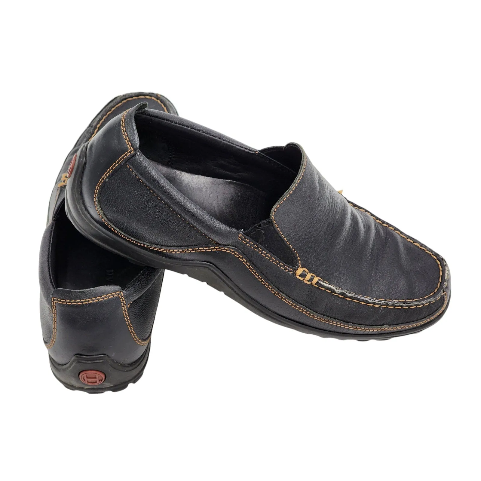 Cole Haan Shoes Loafers Mens 9M Black Leather Comfort Slip On Moc Toe C03557
