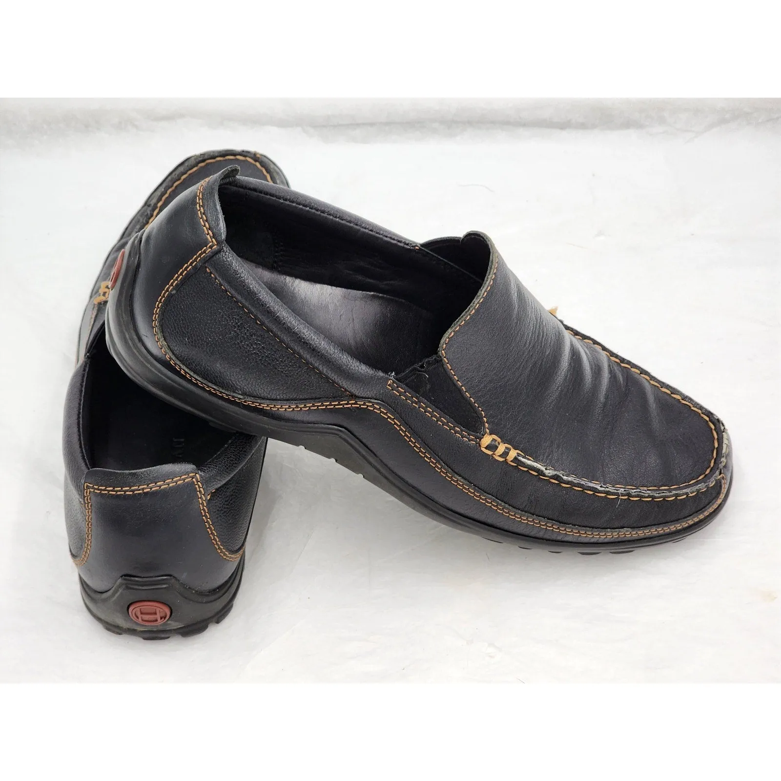 Cole Haan Shoes Loafers Mens 9M Black Leather Comfort Slip On Moc Toe C03557