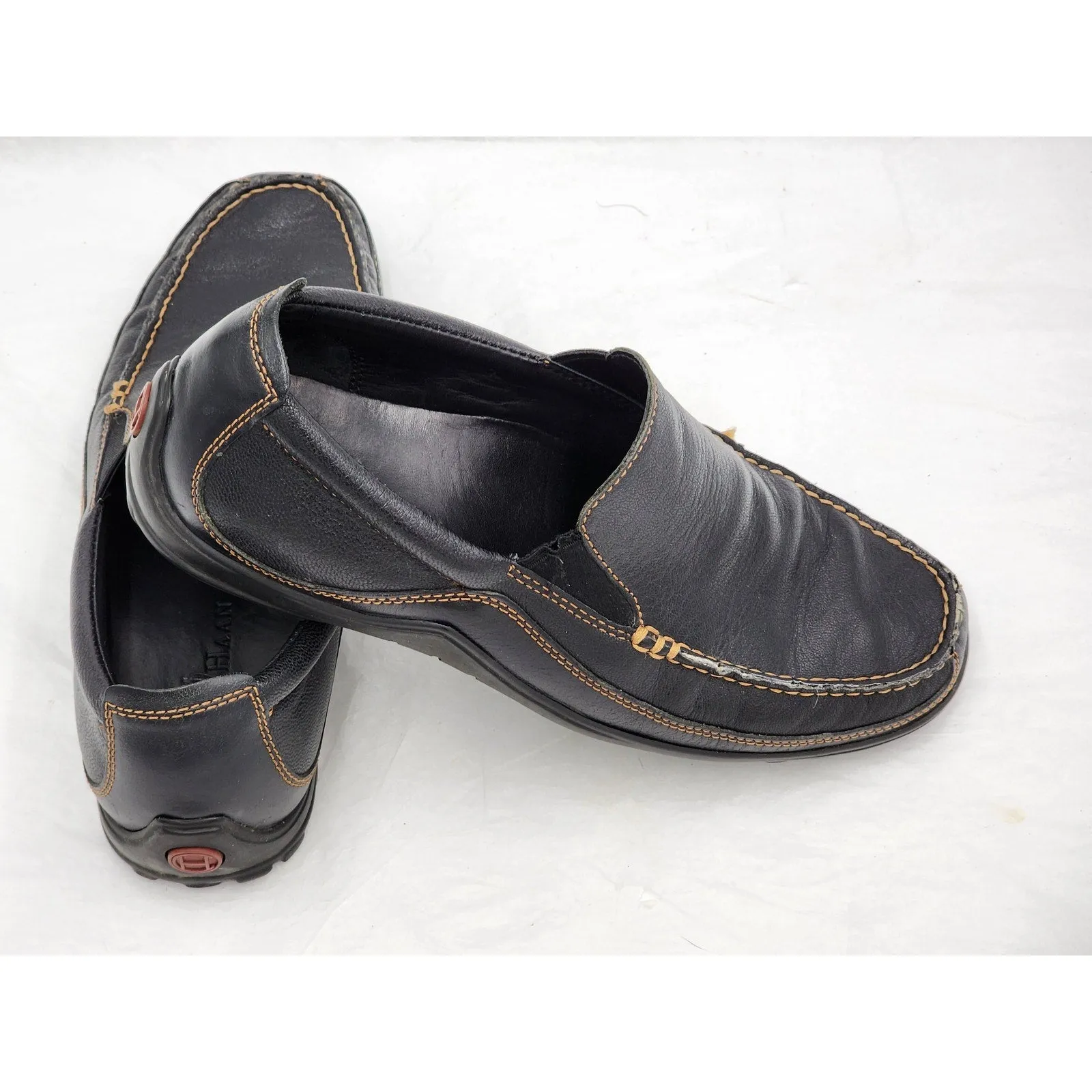 Cole Haan Shoes Loafers Mens 9M Black Leather Comfort Slip On Moc Toe C03557
