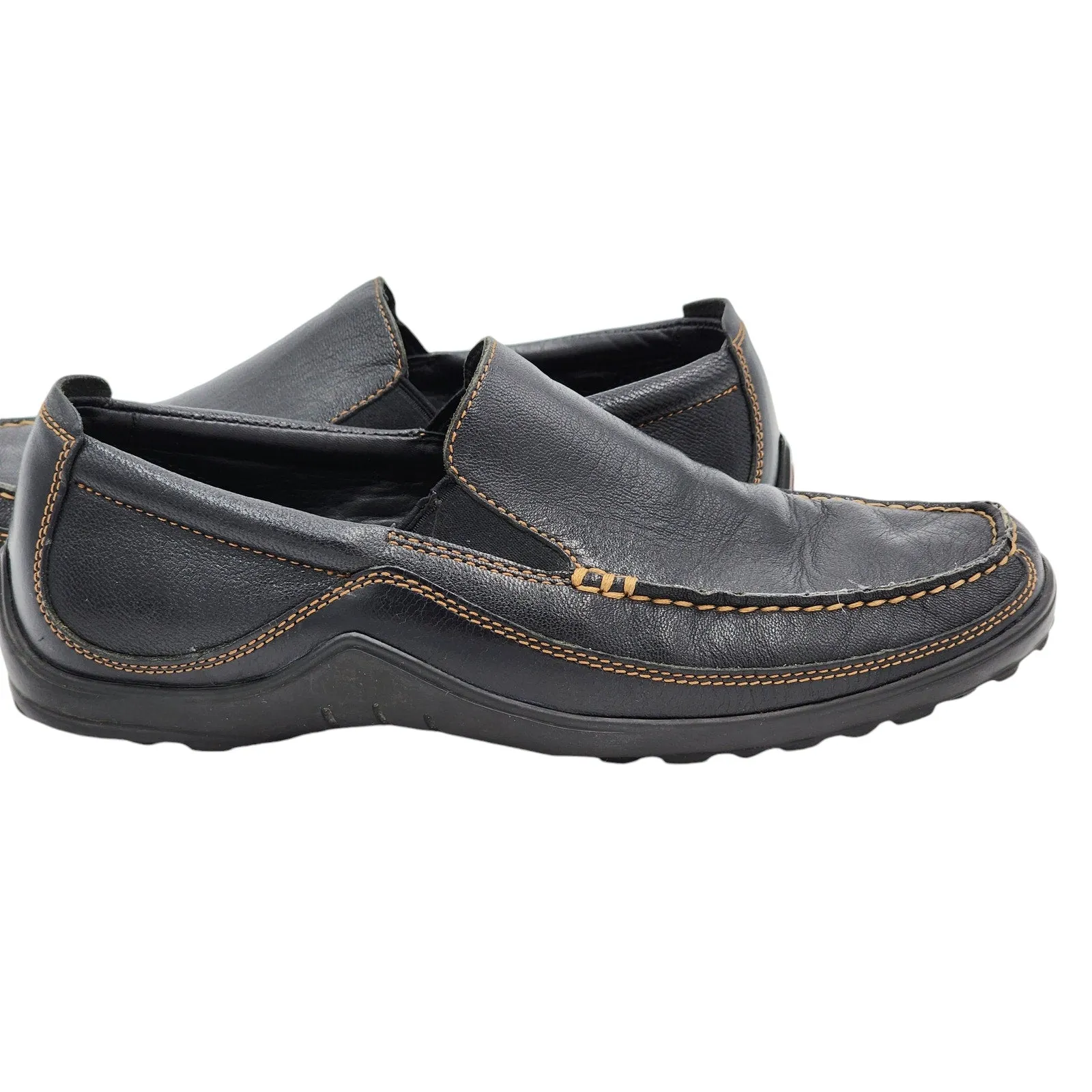 Cole Haan Shoes Loafers Mens 9M Black Leather Comfort Slip On Moc Toe C03557