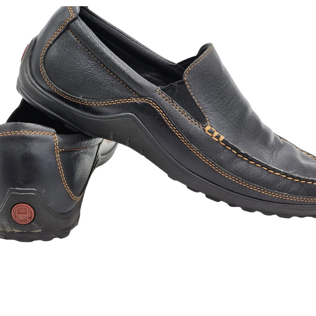 Cole Haan Shoes Loafers Mens 9M Black Leather Comfort Slip On Moc Toe C03557