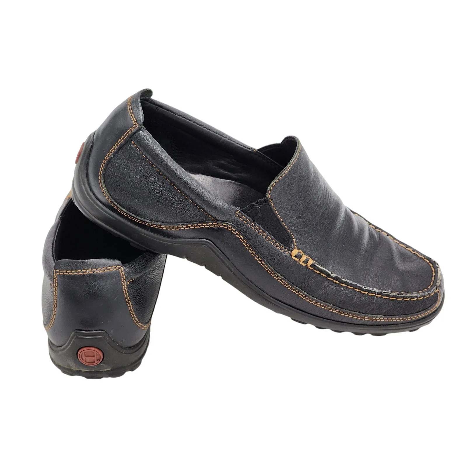 Cole Haan Shoes Loafers Mens 9M Black Leather Comfort Slip On Moc Toe C03557