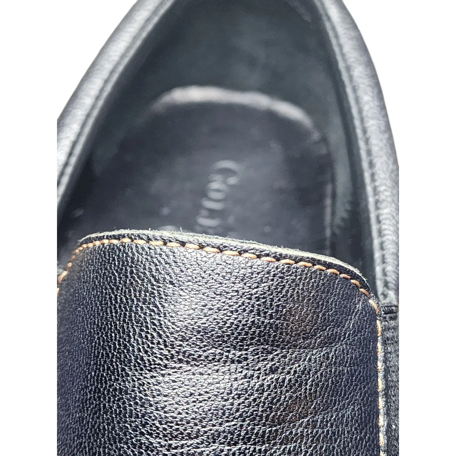 Cole Haan Shoes Loafers Mens 9M Black Leather Comfort Slip On Moc Toe C03557