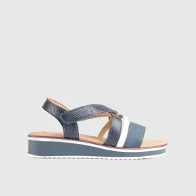 Comfort Wedge Sandal Blue 10553