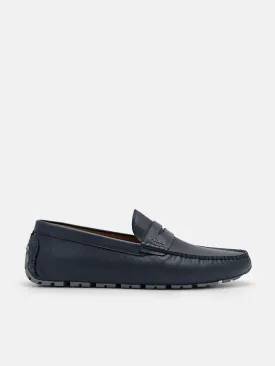 Embossed Leather Penny Loafers