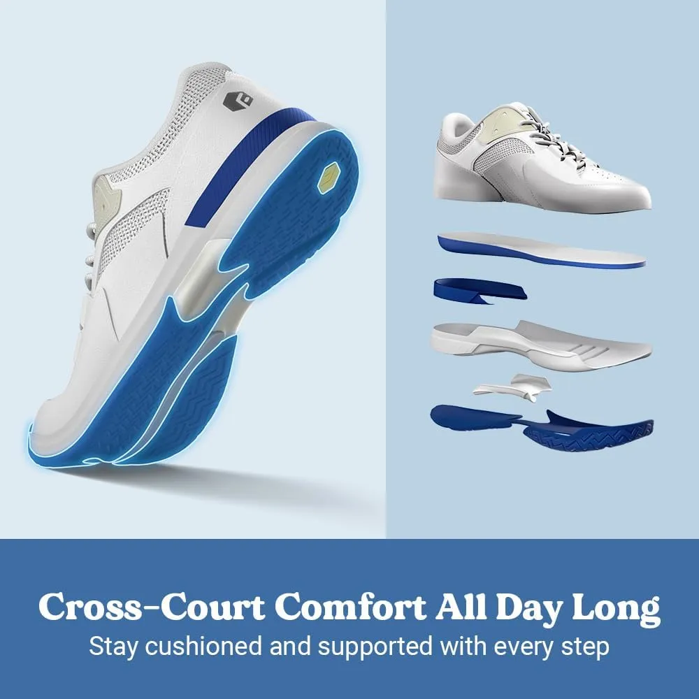 FitVille Men??s Wide Pickleball Shoes All Court Tennis Shoes with Arch Support for Plantar Fasciitis