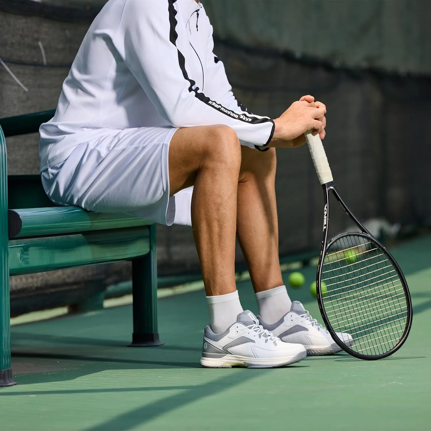 FitVille Men??s Wide Pickleball Shoes All Court Tennis Shoes with Arch Support for Plantar Fasciitis