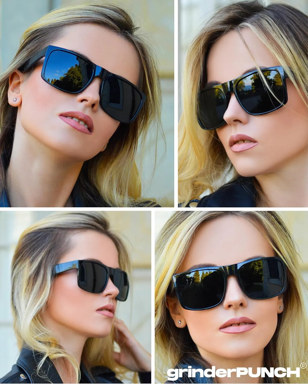grinderPUNCH Mens Oversized Sunglasses XL Big Head Fit, Extra Wide Frame Sunglasses for Men, Big Heads, XXL Large Wide Shades