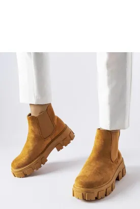 Light brown women's ankle boots