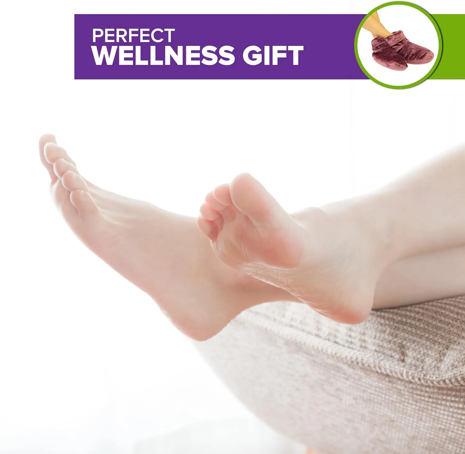 Mars Wellness Heated Microwavable Booties - Microwavable Socks Heated Booties for Women and Men - Herbal Hot/Cold Deep Slippers Women (Mauve)