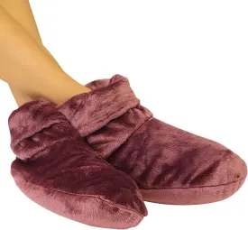 Mars Wellness Heated Microwavable Booties - Microwavable Socks Heated Booties for Women and Men - Herbal Hot/Cold Deep Slippers Women (Mauve)