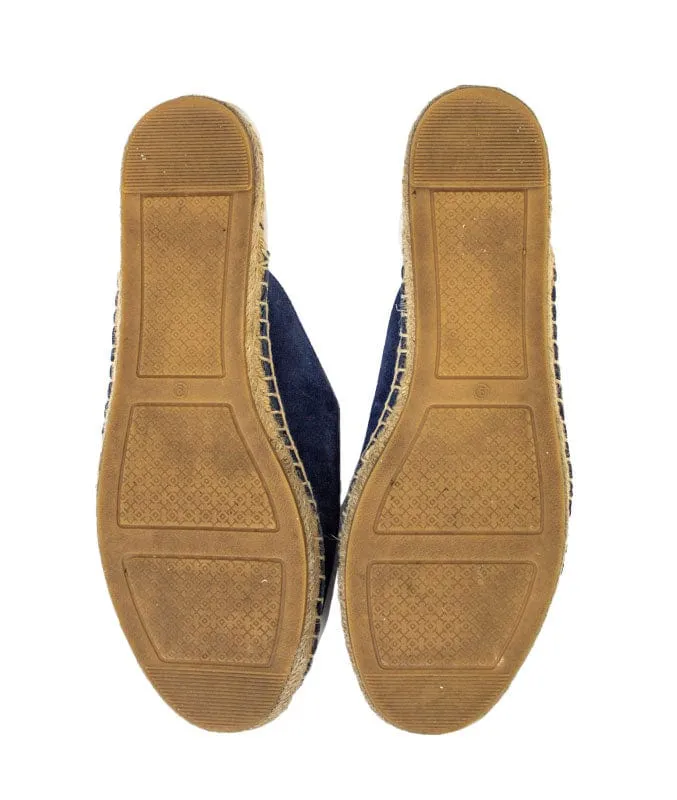 Max Suede Flat Slide Espadrille Mules