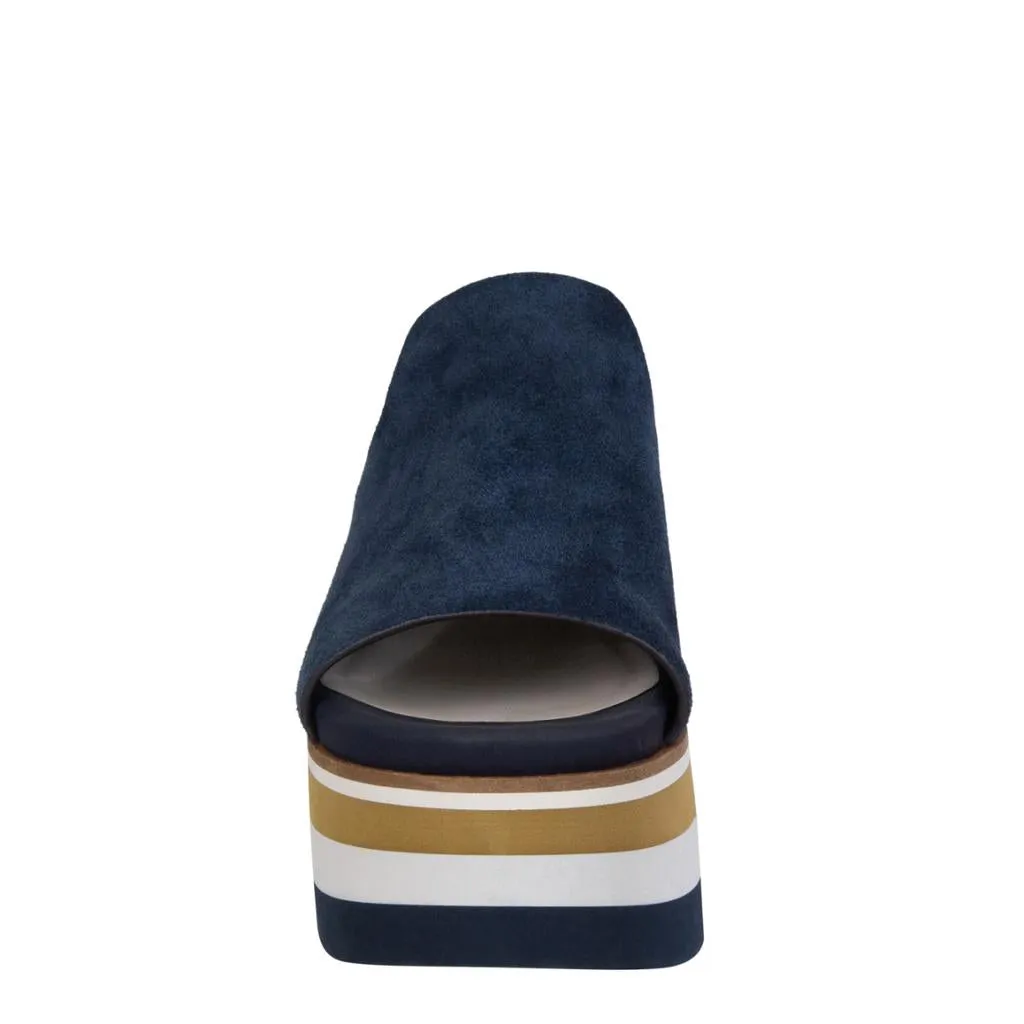 NAKED FEET - FLOW in NAVY Wedge Sandals