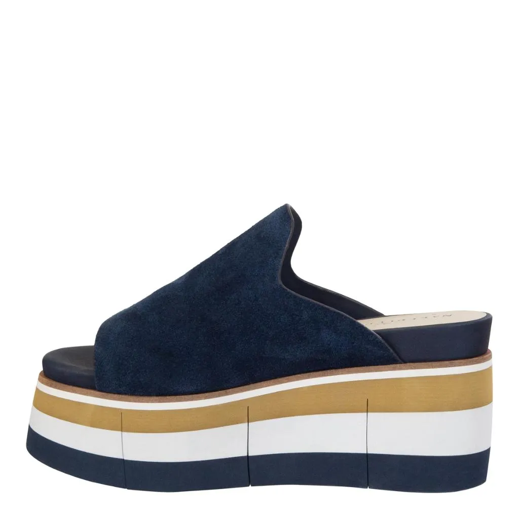 NAKED FEET - FLOW in NAVY Wedge Sandals