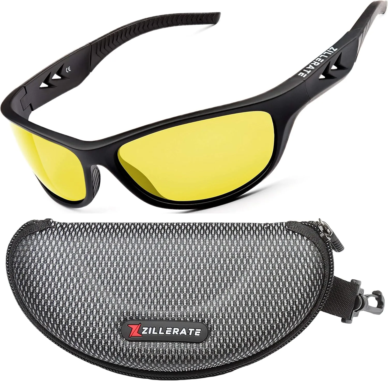 Night Vision Driving Glasses - Anti Glare HD Polarized Yellow Tinted Sunglasses for Men & Women