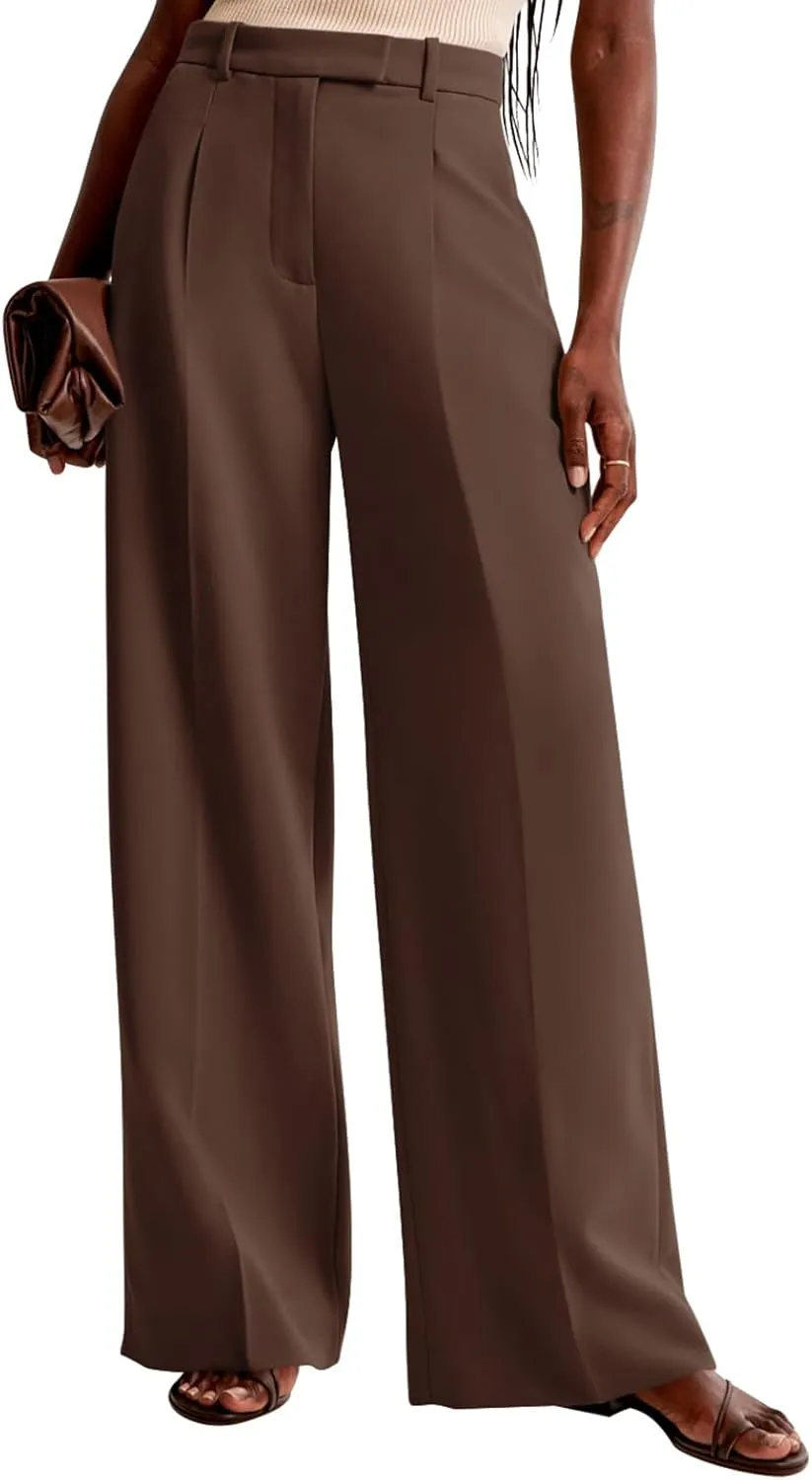 NIMIN Women Wide Leg Pants High Waisted Casual Work Trousers Business Dress Pants with Pockets