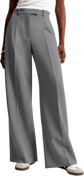 NIMIN Women Wide Leg Pants High Waisted Casual Work Trousers Business Dress Pants with Pockets