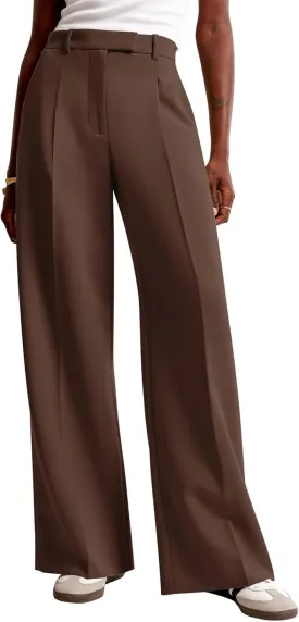 NIMIN Women Wide Leg Pants High Waisted Casual Work Trousers Business Dress Pants with Pockets