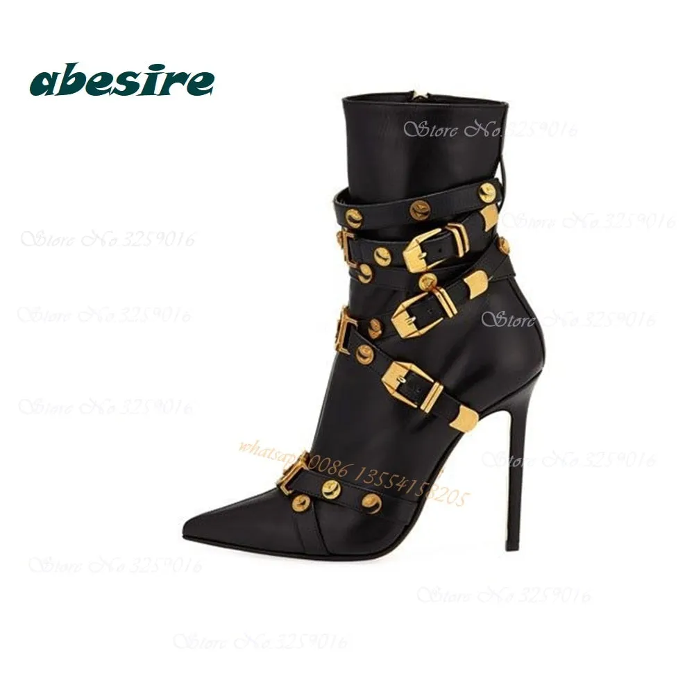 Rivet Gladiator Belt Buckle Boots