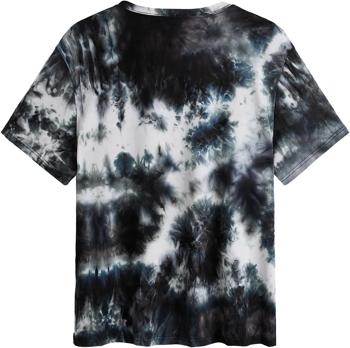 Verdusa Men's Tie Dye Short Sleeve Round Neck Graphic Tee Tops