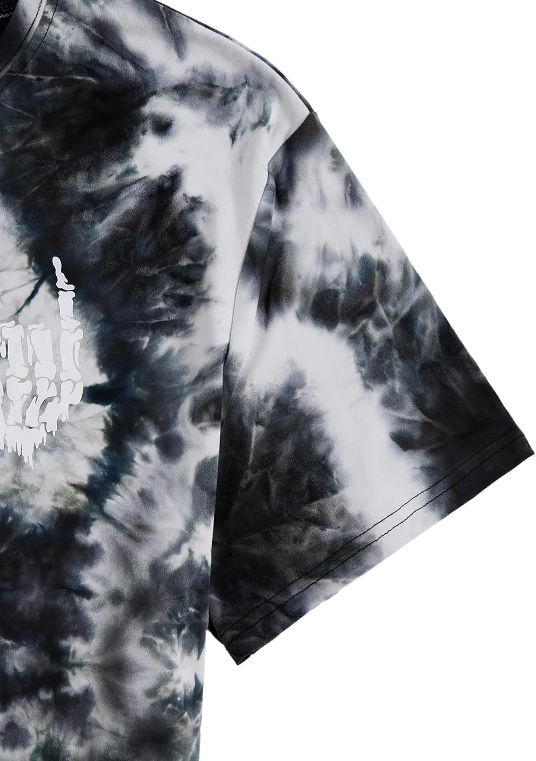 Verdusa Men's Tie Dye Short Sleeve Round Neck Graphic Tee Tops