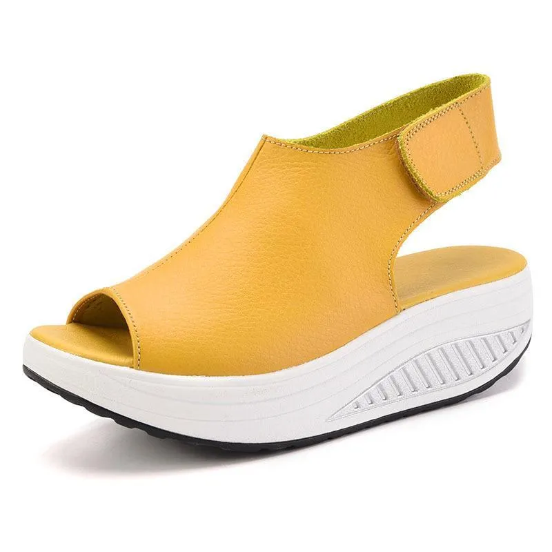 Women Comfort Peep Toe Walking Platform Wedges Sandals
